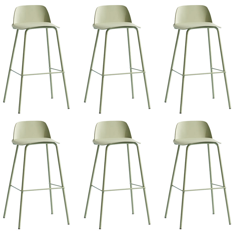 Low Back Dining Stools Armless Plastic Bar Stools with Footrest Light Green 6 Piece Set Clearhalo 'Bar Furniture' 'Bar Stools' 'bar_stools' 'furn' 'furn_bar_stools' 'Furniture' 'Kitchen & Dining Furniture' 6827238