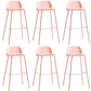 Low Back Dining Stools Armless Plastic Bar Stools with Footrest Pink 6 Piece Set Clearhalo 'Bar Furniture' 'Bar Stools' 'bar_stools' 'furn' 'furn_bar_stools' 'Furniture' 'Kitchen & Dining Furniture' 6827239