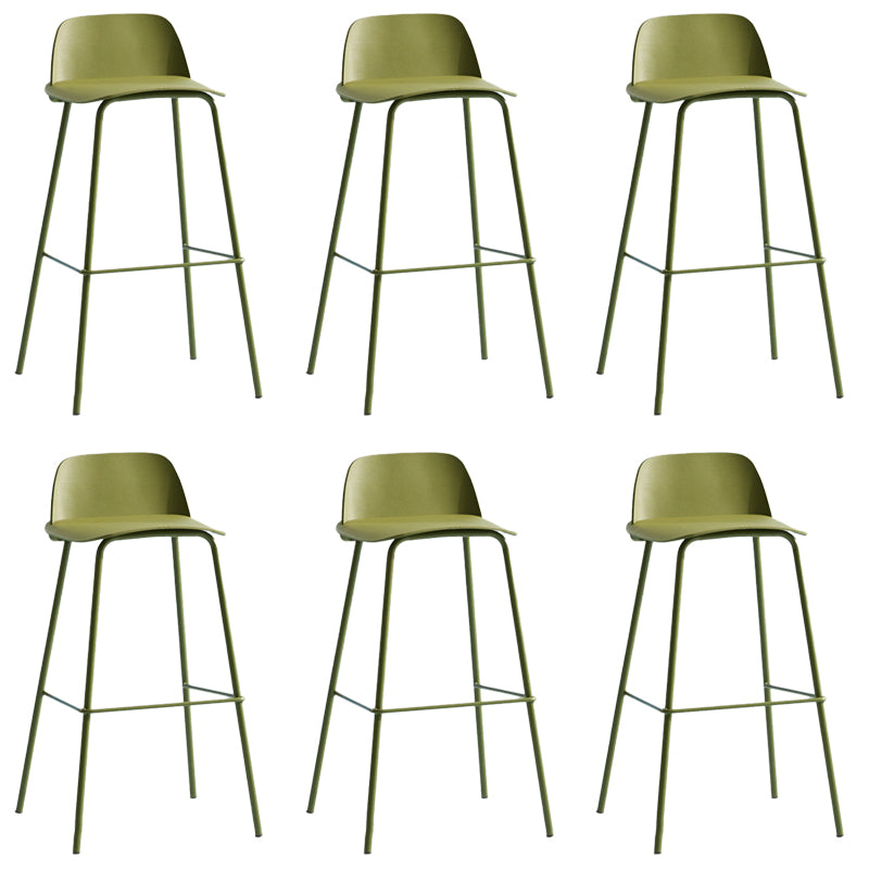 Low Back Dining Stools Armless Plastic Bar Stools with Footrest Green 6 Piece Set Clearhalo 'Bar Furniture' 'Bar Stools' 'bar_stools' 'furn' 'furn_bar_stools' 'Furniture' 'Kitchen & Dining Furniture' 6827241