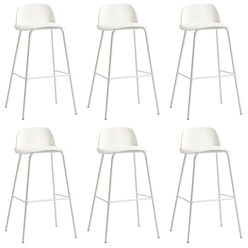 Low Back Dining Stools Armless Plastic Bar Stools with Footrest White 6 Piece Set Clearhalo 'Bar Furniture' 'Bar Stools' 'bar_stools' 'furn' 'furn_bar_stools' 'Furniture' 'Kitchen & Dining Furniture' 6827242