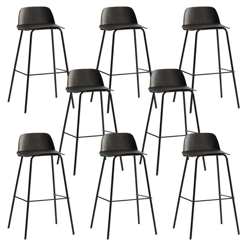 Low Back Dining Stools Armless Plastic Bar Stools with Footrest Black 8 Piece Set Clearhalo 'Bar Furniture' 'Bar Stools' 'bar_stools' 'furn' 'furn_bar_stools' 'Furniture' 'Kitchen & Dining Furniture' 6827244