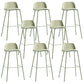 Low Back Dining Stools Armless Plastic Bar Stools with Footrest Light Green 8 Piece Set Clearhalo 'Bar Furniture' 'Bar Stools' 'bar_stools' 'furn' 'furn_bar_stools' 'Furniture' 'Kitchen & Dining Furniture' 6827245