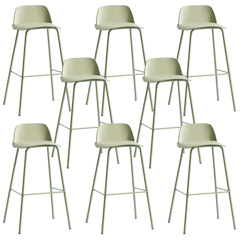 Low Back Dining Stools Armless Plastic Bar Stools with Footrest Light Green 8 Piece Set Clearhalo 'Bar Furniture' 'Bar Stools' 'bar_stools' 'furn' 'furn_bar_stools' 'Furniture' 'Kitchen & Dining Furniture' 6827245