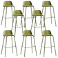Low Back Dining Stools Armless Plastic Bar Stools with Footrest Green 8 Piece Set Clearhalo 'Bar Furniture' 'Bar Stools' 'bar_stools' 'furn' 'furn_bar_stools' 'Furniture' 'Kitchen & Dining Furniture' 6827248