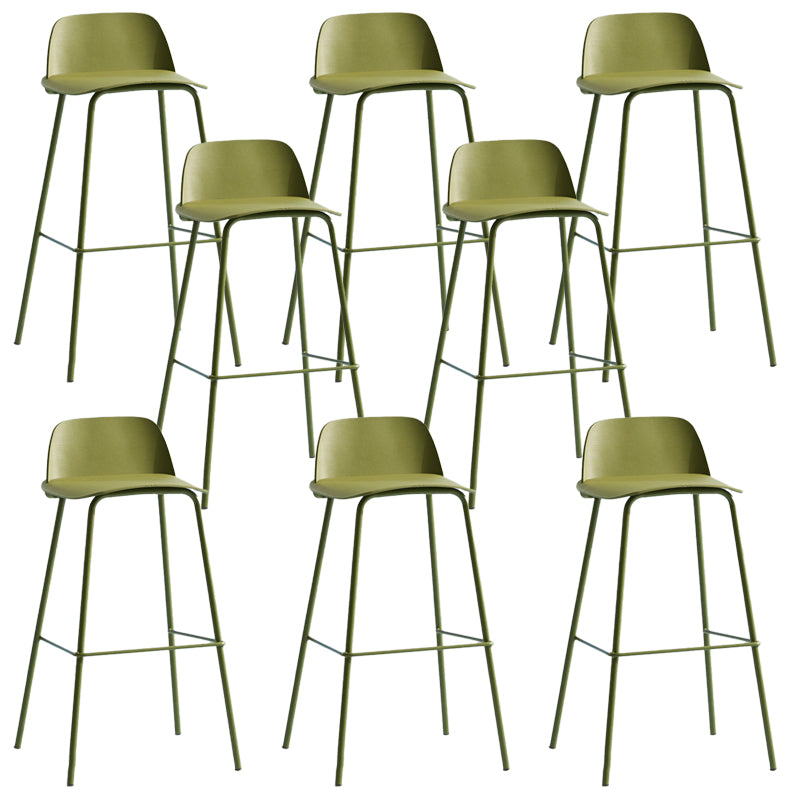 Low Back Dining Stools Armless Plastic Bar Stools with Footrest Green 8 Piece Set Clearhalo 'Bar Furniture' 'Bar Stools' 'bar_stools' 'furn' 'furn_bar_stools' 'Furniture' 'Kitchen & Dining Furniture' 6827248