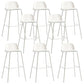 Low Back Dining Stools Armless Plastic Bar Stools with Footrest White 8 Piece Set Clearhalo 'Bar Furniture' 'Bar Stools' 'bar_stools' 'furn' 'furn_bar_stools' 'Furniture' 'Kitchen & Dining Furniture' 6827249