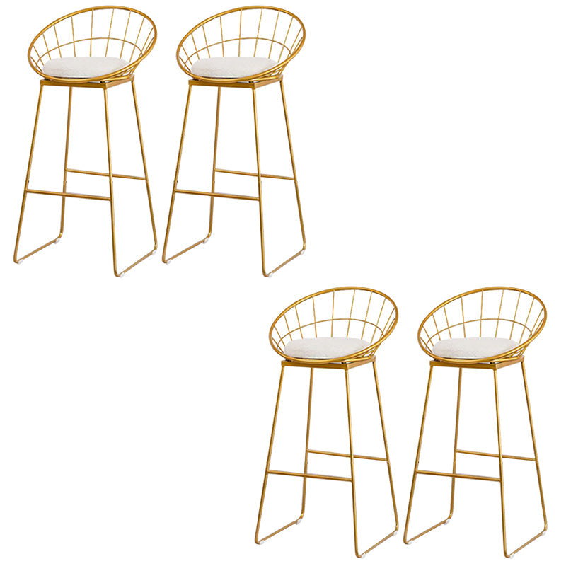 Metalen armloze barkruk lage rug dineren kruk met metalen basis