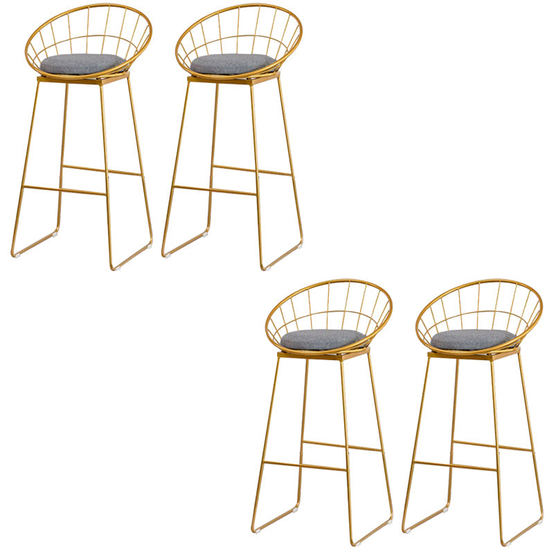 Metalen armloze barkruk lage rug dineren kruk met metalen basis