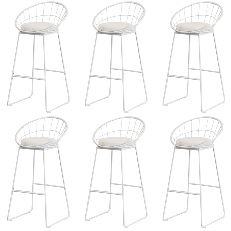 Metalen armloze barkruk lage rug dineren kruk met metalen basis