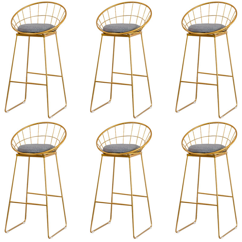 Metalen armloze barkruk lage rug dineren kruk met metalen basis