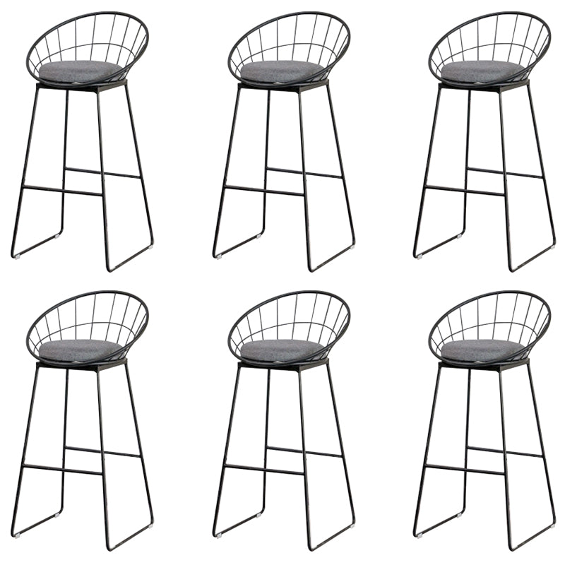 Metalen armloze barkruk lage rug dineren kruk met metalen basis