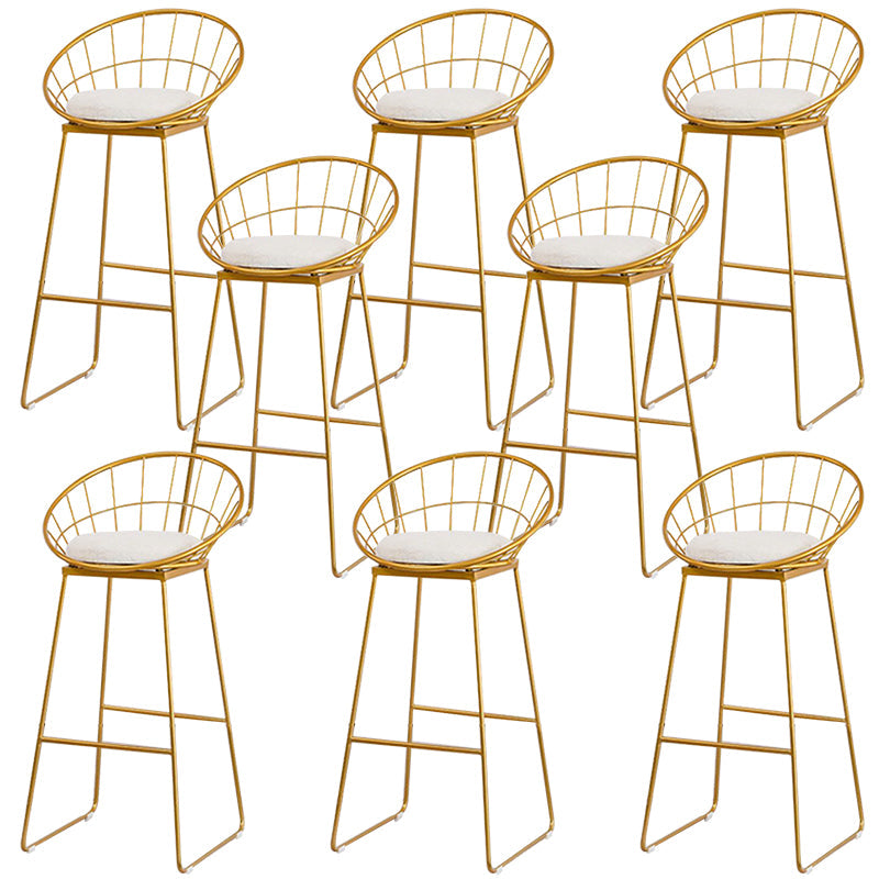 Metalen armloze barkruk lage rug dineren kruk met metalen basis