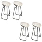 Industrial Armless Bar Stool Plastic Dining Stool with Metal Base White 4 Piece Set Clearhalo 'Bar Furniture' 'Bar Stools' 'bar_stools' 'furn' 'furn_bar_stools' 'Furniture' 'Kitchen & Dining Furniture' 6827306