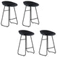 Industrial Armless Bar Stool Plastic Dining Stool with Metal Base Black 4 Piece Set Clearhalo 'Bar Furniture' 'Bar Stools' 'bar_stools' 'furn' 'furn_bar_stools' 'Furniture' 'Kitchen & Dining Furniture' 6827307