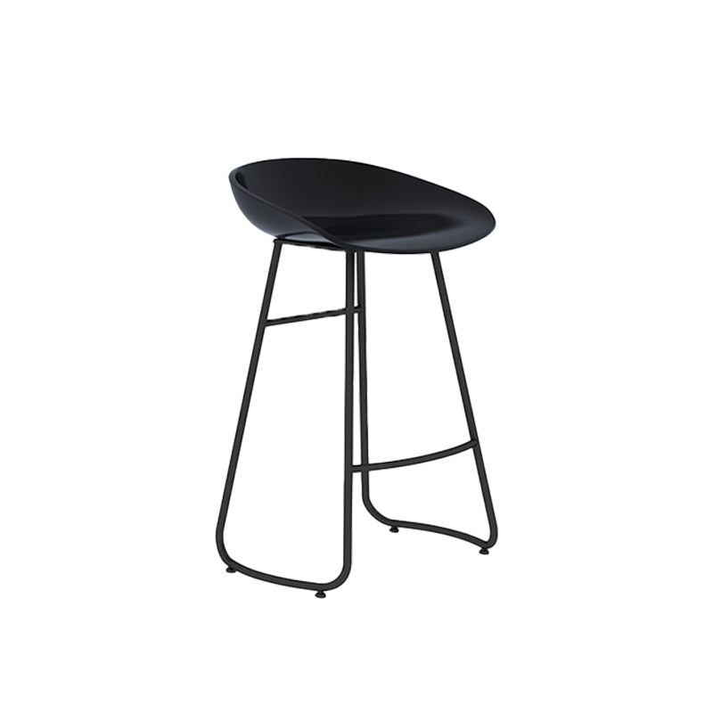 Industrial Armless Bar Stool Plastic Dining Stool with Metal Base Clearhalo 'Bar Furniture' 'Bar Stools' 'bar_stools' 'furn' 'furn_bar_stools' 'Furniture' 'Kitchen & Dining Furniture' 6827310