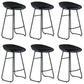 Industrial Armless Bar Stool Plastic Dining Stool with Metal Base Black 6 Piece Set Clearhalo 'Bar Furniture' 'Bar Stools' 'bar_stools' 'furn' 'furn_bar_stools' 'Furniture' 'Kitchen & Dining Furniture' 6827311