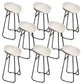 Industrial Armless Bar Stool Plastic Dining Stool with Metal Base White 8 Piece Set Clearhalo 'Bar Furniture' 'Bar Stools' 'bar_stools' 'furn' 'furn_bar_stools' 'Furniture' 'Kitchen & Dining Furniture' 6827313