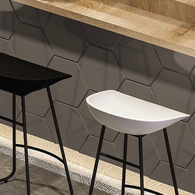 Industrial Armless Bar Stool Plastic Dining Stool with Metal Base Clearhalo 'Bar Furniture' 'Bar Stools' 'bar_stools' 'furn' 'furn_bar_stools' 'Furniture' 'Kitchen & Dining Furniture' 6827314