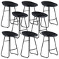 Industrial Armless Bar Stool Plastic Dining Stool with Metal Base Black 8 Piece Set Clearhalo 'Bar Furniture' 'Bar Stools' 'bar_stools' 'furn' 'furn_bar_stools' 'Furniture' 'Kitchen & Dining Furniture' 6827315