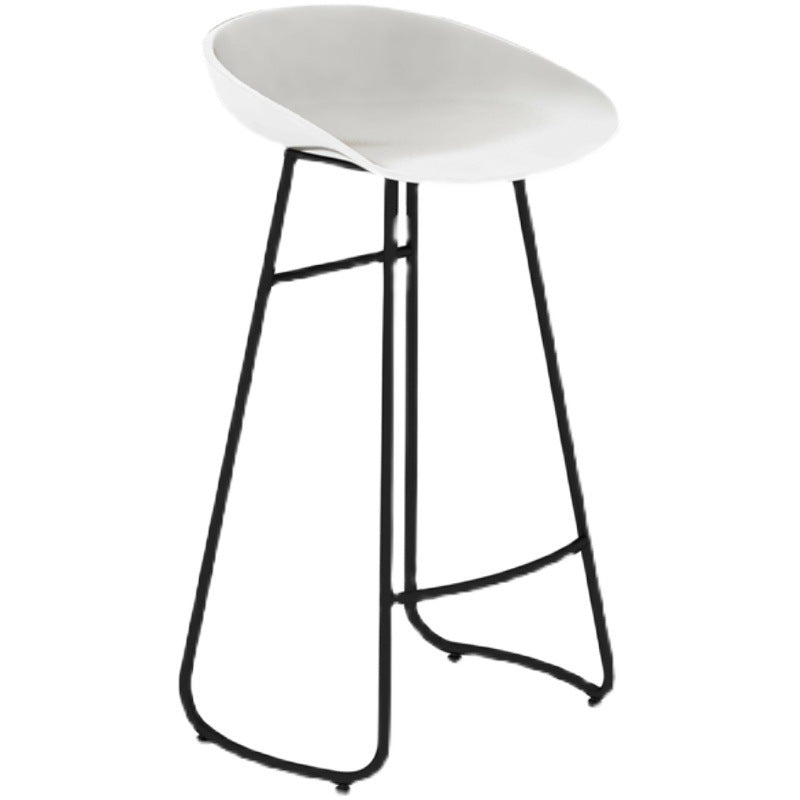 Industrial Armless Bar Stool Plastic Dining Stool with Metal Base Clearhalo 'Bar Furniture' 'Bar Stools' 'bar_stools' 'furn' 'furn_bar_stools' 'Furniture' 'Kitchen & Dining Furniture' 6827319