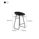 Industrial Armless Bar Stool Plastic Dining Stool with Metal Base Clearhalo 'Bar Furniture' 'Bar Stools' 'bar_stools' 'furn' 'furn_bar_stools' 'Furniture' 'Kitchen & Dining Furniture' 6827320