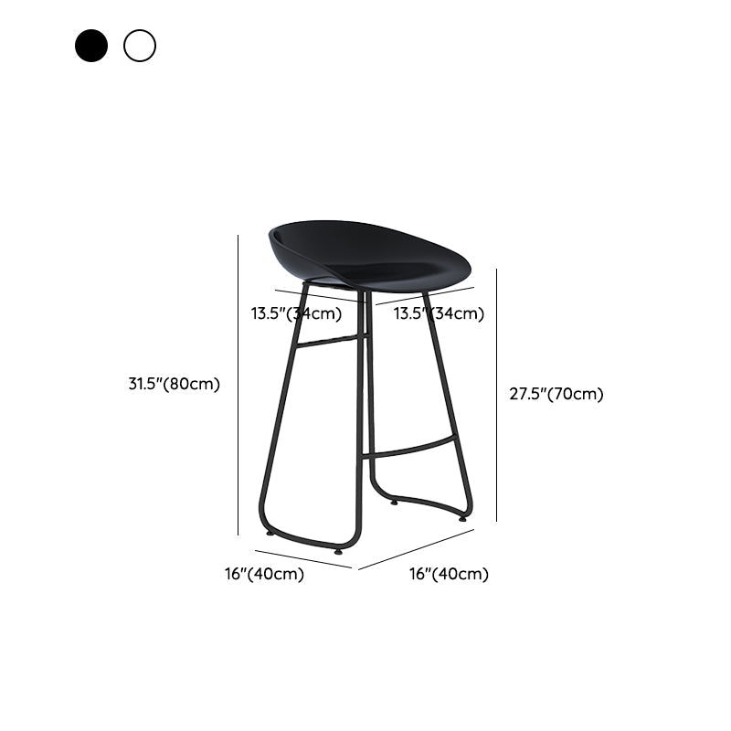Industrial Armless Bar Stool Plastic Dining Stool with Metal Base Clearhalo 'Bar Furniture' 'Bar Stools' 'bar_stools' 'furn' 'furn_bar_stools' 'Furniture' 'Kitchen & Dining Furniture' 6827321