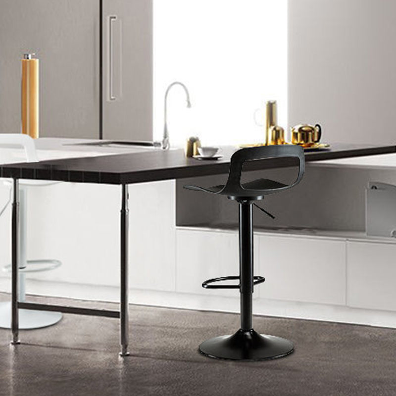 Plastic Low Back Barstools Adjustable Height Bar Stools with Metal Base Clearhalo 'Bar Furniture' 'Bar Stools' 'bar_stools' 'furn' 'furn_bar_stools' 'Furniture' 'Kitchen & Dining Furniture' 6827325