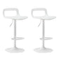 Plastic Low Back Barstools Adjustable Height Bar Stools with Metal Base White 2 Piece Set Clearhalo 'Bar Furniture' 'Bar Stools' 'bar_stools' 'furn' 'furn_bar_stools' 'Furniture' 'Kitchen & Dining Furniture' 6827326