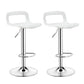 Plastic Low Back Barstools Adjustable Height Bar Stools with Metal Base White-Silver 2 Piece Set Clearhalo 'Bar Furniture' 'Bar Stools' 'bar_stools' 'furn' 'furn_bar_stools' 'Furniture' 'Kitchen & Dining Furniture' 6827329