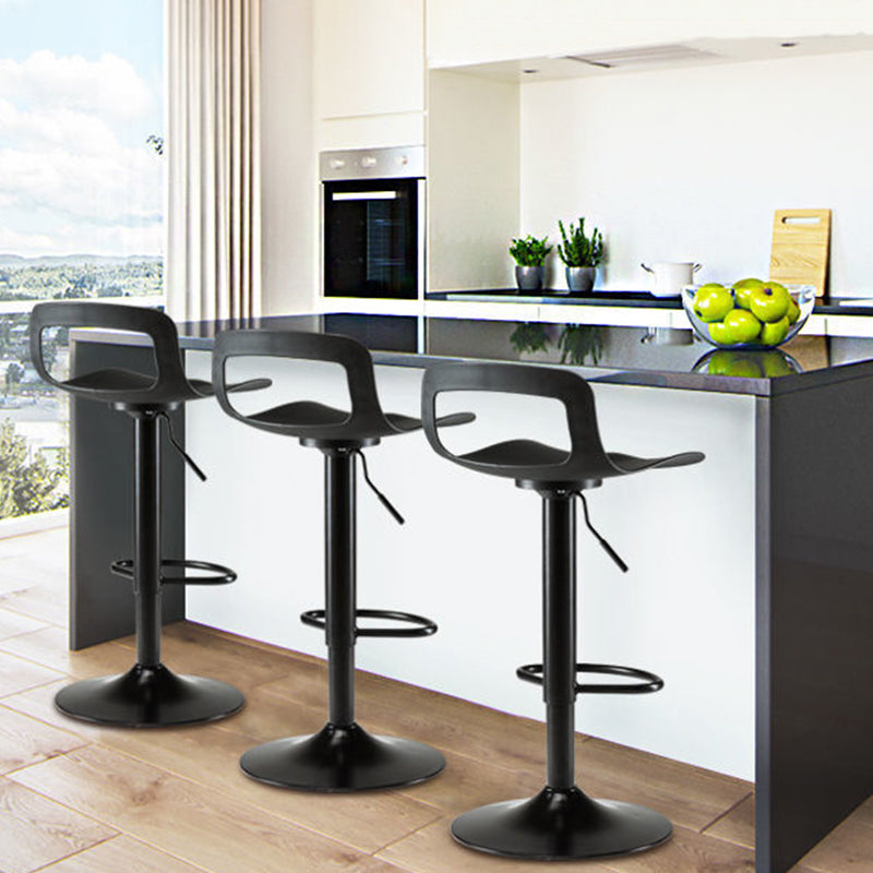 Plastic Low Back Barstools Adjustable Height Bar Stools with Metal Base Clearhalo 'Bar Furniture' 'Bar Stools' 'bar_stools' 'furn' 'furn_bar_stools' 'Furniture' 'Kitchen & Dining Furniture' 6827330