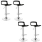 Plastic Low Back Barstools Adjustable Height Bar Stools with Metal Base Silver Black 4 Piece Set Clearhalo 'Bar Furniture' 'Bar Stools' 'bar_stools' 'furn' 'furn_bar_stools' 'Furniture' 'Kitchen & Dining Furniture' 6827336