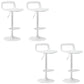 Plastic Low Back Barstools Adjustable Height Bar Stools with Metal Base White 4 Piece Set Clearhalo 'Bar Furniture' 'Bar Stools' 'bar_stools' 'furn' 'furn_bar_stools' 'Furniture' 'Kitchen & Dining Furniture' 6827338