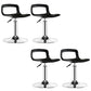 Plastic Low Back Barstools Adjustable Height Bar Stools with Metal Base Black-Silver 4 Piece Set Clearhalo 'Bar Furniture' 'Bar Stools' 'bar_stools' 'furn' 'furn_bar_stools' 'Furniture' 'Kitchen & Dining Furniture' 6827339