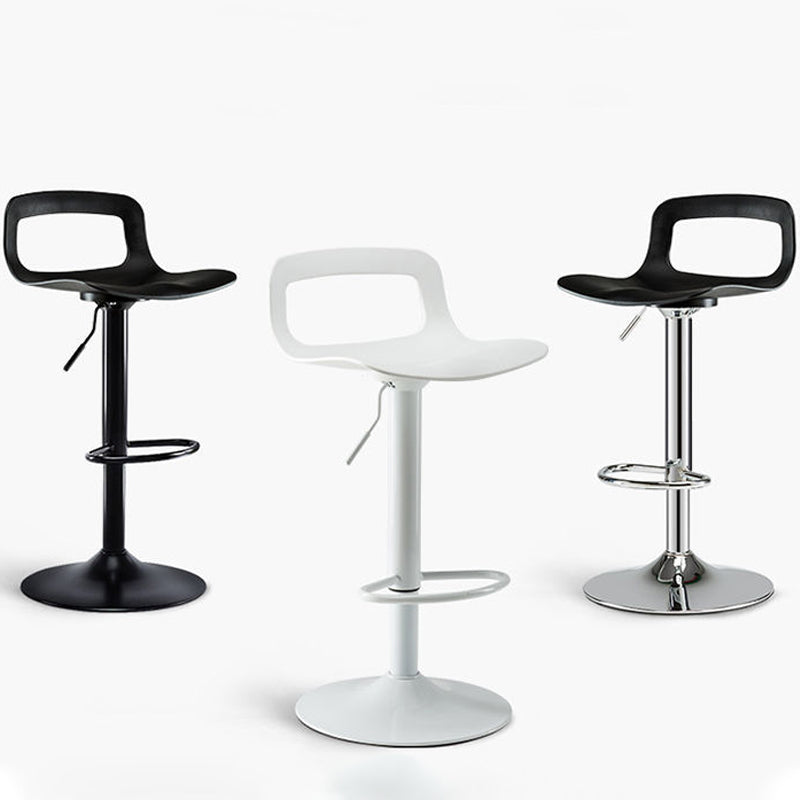 Plastic Low Back Barstools Adjustable Height Bar Stools with Metal Base Clearhalo 'Bar Furniture' 'Bar Stools' 'bar_stools' 'furn' 'furn_bar_stools' 'Furniture' 'Kitchen & Dining Furniture' 6827341