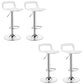 Plastic Low Back Barstools Adjustable Height Bar Stools with Metal Base White-Silver 4 Piece Set Clearhalo 'Bar Furniture' 'Bar Stools' 'bar_stools' 'furn' 'furn_bar_stools' 'Furniture' 'Kitchen & Dining Furniture' 6827342