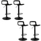 Plastic Low Back Barstools Adjustable Height Bar Stools with Metal Base Black 4 Piece Set Clearhalo 'Bar Furniture' 'Bar Stools' 'bar_stools' 'furn' 'furn_bar_stools' 'Furniture' 'Kitchen & Dining Furniture' 6827343