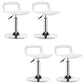 Plastic Low Back Barstools Adjustable Height Bar Stools with Metal Base Beige Silver 4 Piece Set Clearhalo 'Bar Furniture' 'Bar Stools' 'bar_stools' 'furn' 'furn_bar_stools' 'Furniture' 'Kitchen & Dining Furniture' 6827344