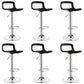 Plastic Low Back Barstools Adjustable Height Bar Stools with Metal Base Silver Black 6 Piece Set Clearhalo 'Bar Furniture' 'Bar Stools' 'bar_stools' 'furn' 'furn_bar_stools' 'Furniture' 'Kitchen & Dining Furniture' 6827345