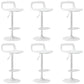 Plastic Low Back Barstools Adjustable Height Bar Stools with Metal Base White 6 Piece Set Clearhalo 'Bar Furniture' 'Bar Stools' 'bar_stools' 'furn' 'furn_bar_stools' 'Furniture' 'Kitchen & Dining Furniture' 6827346