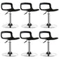 Plastic Low Back Barstools Adjustable Height Bar Stools with Metal Base Black-Silver 6 Piece Set Clearhalo 'Bar Furniture' 'Bar Stools' 'bar_stools' 'furn' 'furn_bar_stools' 'Furniture' 'Kitchen & Dining Furniture' 6827347