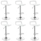 Plastic Low Back Barstools Adjustable Height Bar Stools with Metal Base White-Silver 6 Piece Set Clearhalo 'Bar Furniture' 'Bar Stools' 'bar_stools' 'furn' 'furn_bar_stools' 'Furniture' 'Kitchen & Dining Furniture' 6827348