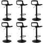 Plastic Low Back Barstools Adjustable Height Bar Stools with Metal Base Black 6 Piece Set Clearhalo 'Bar Furniture' 'Bar Stools' 'bar_stools' 'furn' 'furn_bar_stools' 'Furniture' 'Kitchen & Dining Furniture' 6827349