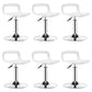 Plastic Low Back Barstools Adjustable Height Bar Stools with Metal Base Beige Silver 6 Piece Set Clearhalo 'Bar Furniture' 'Bar Stools' 'bar_stools' 'furn' 'furn_bar_stools' 'Furniture' 'Kitchen & Dining Furniture' 6827350