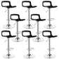Plastic Low Back Barstools Adjustable Height Bar Stools with Metal Base Silver Black 8 Piece Set Clearhalo 'Bar Furniture' 'Bar Stools' 'bar_stools' 'furn' 'furn_bar_stools' 'Furniture' 'Kitchen & Dining Furniture' 6827351