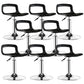 Plastic Low Back Barstools Adjustable Height Bar Stools with Metal Base Black-Silver 8 Piece Set Clearhalo 'Bar Furniture' 'Bar Stools' 'bar_stools' 'furn' 'furn_bar_stools' 'Furniture' 'Kitchen & Dining Furniture' 6827353