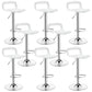 Plastic Low Back Barstools Adjustable Height Bar Stools with Metal Base White-Silver 8 Piece Set Clearhalo 'Bar Furniture' 'Bar Stools' 'bar_stools' 'furn' 'furn_bar_stools' 'Furniture' 'Kitchen & Dining Furniture' 6827354