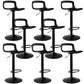 Plastic Low Back Barstools Adjustable Height Bar Stools with Metal Base Black 8 Piece Set Clearhalo 'Bar Furniture' 'Bar Stools' 'bar_stools' 'furn' 'furn_bar_stools' 'Furniture' 'Kitchen & Dining Furniture' 6827355