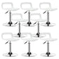 Plastic Low Back Barstools Adjustable Height Bar Stools with Metal Base Beige Silver 8 Piece Set Clearhalo 'Bar Furniture' 'Bar Stools' 'bar_stools' 'furn' 'furn_bar_stools' 'Furniture' 'Kitchen & Dining Furniture' 6827356
