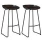 Contemporary Plastic Bar Stool Armless Dining Stool with Metal Base