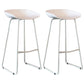 Contemporary Plastic Bar Stool Armless Dining Stool with Metal Base